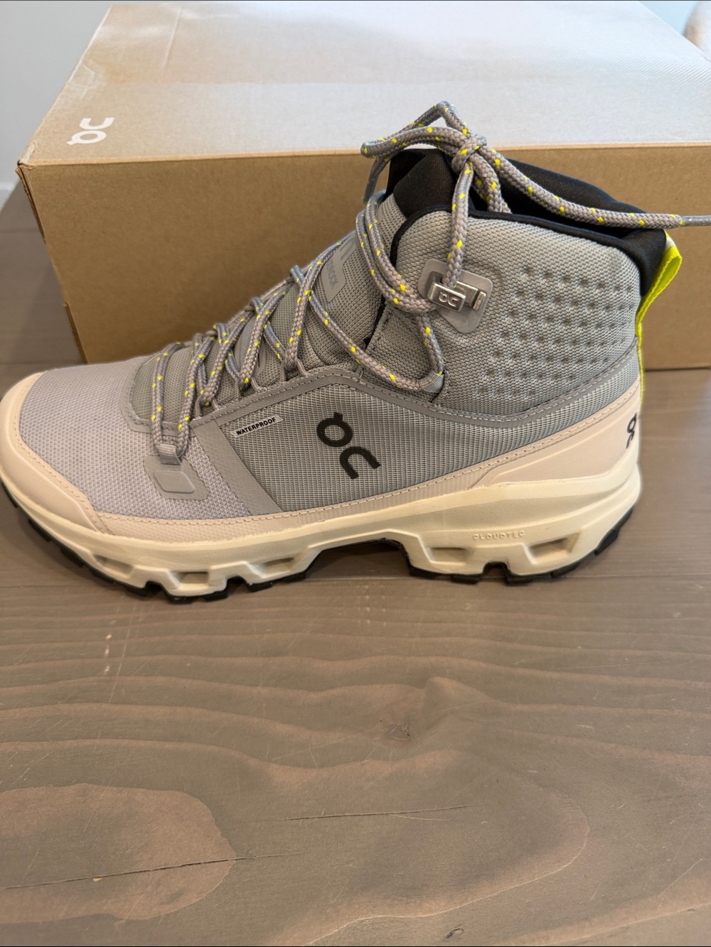 On Cloud Waterproof Grey/Light Yellow Hiking Boot